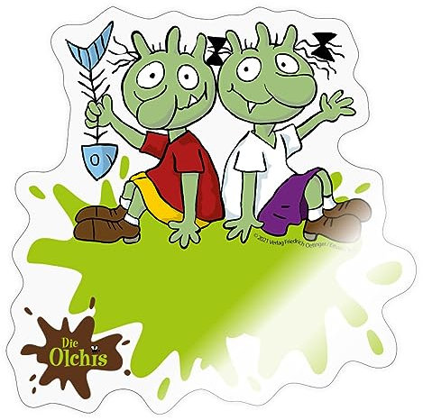 Spreadshirt Die Olchis Classic Olchi-Kinder Mit Wunschnamen Sticker, max. 10 x 10 cm, 10 x 10 cm, Transparent glänzend