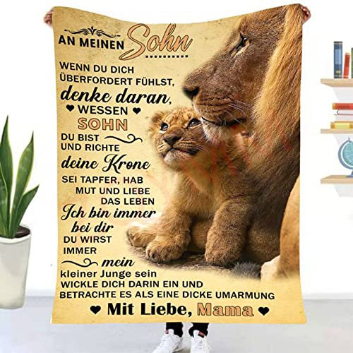 DINGXB Kuscheldecke Personalisierte,Decke An Meine Sohn Nachricht Brief Decke,Super Weiche Decke Flanell, für Tagesdecke Wohnzimmerdecke Tv-Decken Geschenk Weihnachten,An Meine Sohn,150x200cm