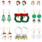 JeweBella 9 Paar Ohrringe Weihnachten für Damen Mädchen Weihnachts Ohrringe Set Hängend Weihnachtsbaum Schneeflocke Weihnachtsglocke Elch Weihnachtsohrringe Damen Weihnachten Party Geschenk