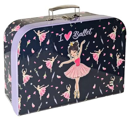 Generisch PP-Karton Kinderkoffer Spielzeugkoffer Spielkoffer Kofferl Bastelkoffer Malkoffer Werkkoffer (Ballerina)