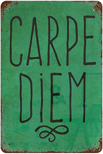 Bonoff Carpe Diem Cita inspiradora Citas motivacionales positivas cocina oficina positiva decoración vintage póster arte pared cartel metal 8 x 12 pulgadas