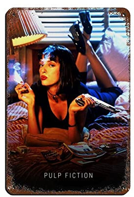 FUKITT Uma Thurman Film und Fernsehen Kunstposter (2) Blechschild Vintage Metall Pub Club Cafe Bar Home Wandkunst Dekoration Poster Retro 20 x 30 cm