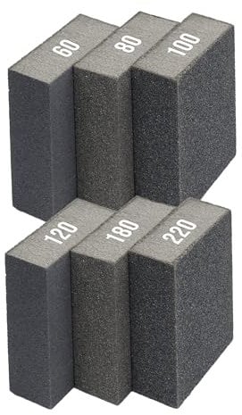 SEDEF Sanding Blocks Wet and Dry use Sanding with water - 6/12 Different Grits, 60/80/100/120/180/220 Washable and Reusable, Sanding sponges for Wood, Metal, Wall, Furniture and more, Pack of 6