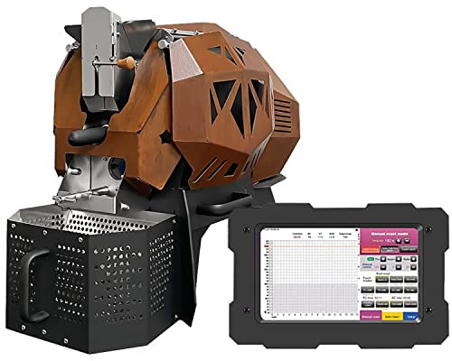 Commercial Coffee Roaster Machine Automatic Coffee Bean Roaster 400g/600g/1200g, Hot Air Coffee Bean Roasting Machine with Temperature Curve & Automatic Chaff Collector Rapid Cooling 400g yellow