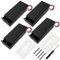 4 PCS 18650 Battery Holder, KUOQIY 2 x 3.7V Battery Holder Case with ON/Off Switch & Wire Leads & Cover, with 2 PCS Plastic Battery Storage Box & Screwdrivers & Screws