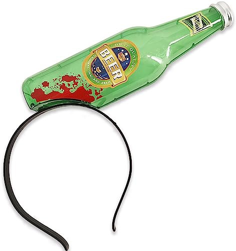 Pohotobooth Props Ltd Haunted Halloween Headband - Spooky Tools & Weapons Collection - One Size (Beer Bottle)