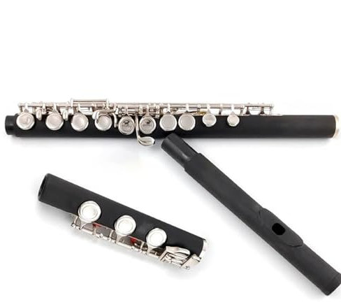 Professionelle Querflöte 17 Klappen, Geschlossene Löcher, C-Ton-Flöte, Bakelit-Körper, Vernickelte Klappen, Flöteninstrument Mit E-Klappe