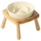 Havniva Ceramic Slow Dog Feeder Bowl for Small Dogs - Prevents Bloat and Choking (Cream White With Chair Stand, 15.5cm)