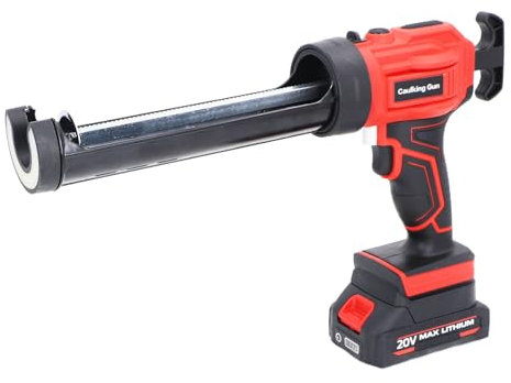Cordless Caulking Gun, 20V Battery Operated Caulking Gun with 4 Gear Speeds, LED Light, Automatic Retraction System, Electric Caulking Gun
