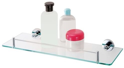URBNLIVING 50cm Tempered Glass Bathroom Floating Shelf Wall Mounted Tray Organiser Display