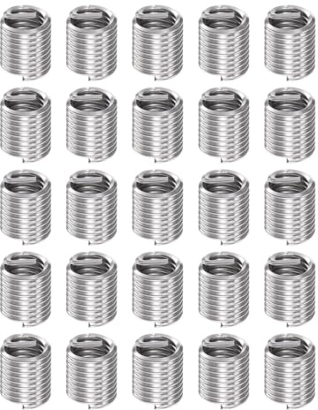 QUARKZMAN 25 Stück Gewindeeinsatz 10-32 UNF 2.0D (9,6 mm) Helikal | Einschraubmutter 304 Edelstahl Gewindespannhülse für Mechanischen und Holzmöbel Reparatur