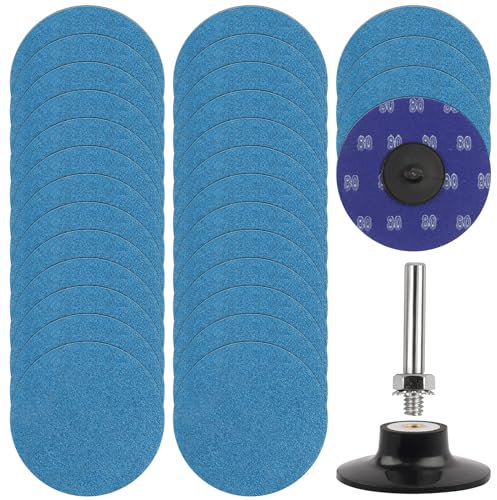 ZORUNNA Schleifscheiben, 7,6 cm, Körnung 80, 30 Stück, Schleifscheiben und Scheiben, Aluminiumoxid-beschichtetes Schleifscheiben-Set, für Oberflächenvorbereitung/Konditionierung.