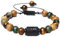 Tesselite Steinarmband – 12 Sternbilder, Sternzeichen, geflochtenes Armband für Männer und Frauen, natürliches Tigerauge-Stein-Perlenarmband, verstellbares gewebtes Armband, Steinbock, Einheitsgröße