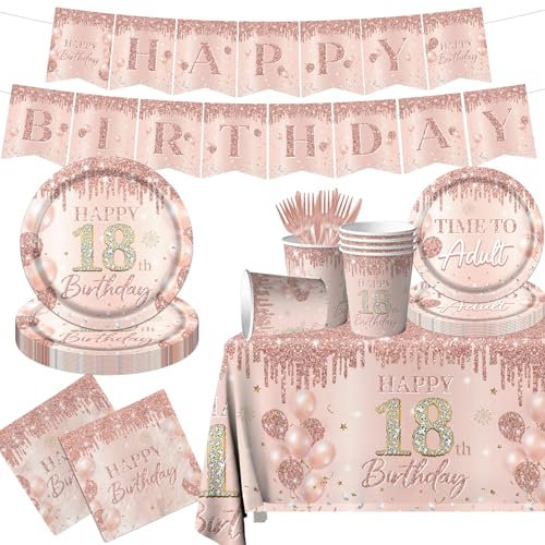 Rose Gold Birthday Tableware (18th)