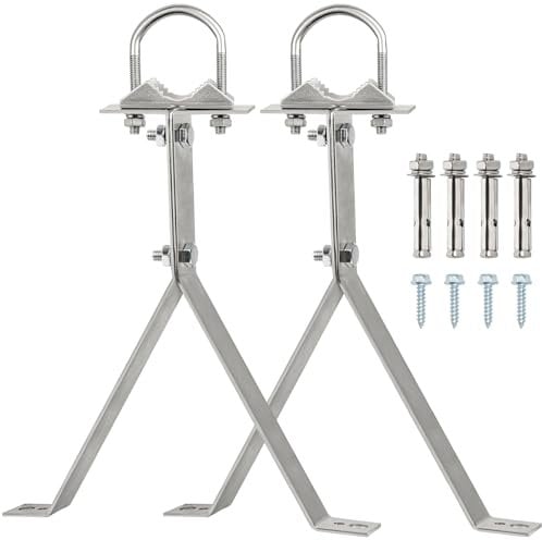 XRDS-RF - Soporte de pared para antena de 16 pulgadas, resistente al viento, soporte de montaje de antena para mástil de antena de TV (2 patas + 2 patas)