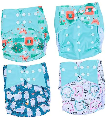 Vaguelly 8 Stück Waschbare Windeln Wasserdichte Windel Trainingshose Unisex Windeln Windelhose Auslaufsichere Windel Atmungsaktive Windeln Babywindel Babywindeln Verstellbare