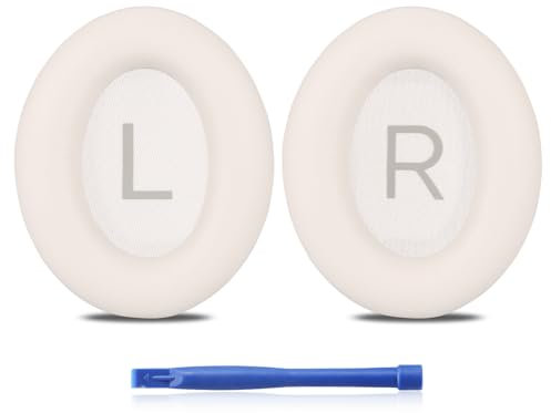 Damex Replacement earpads for Bose QuietComfort 45/ QuietComfort 45 SE/New QuietComfort Wireless Noise Cancelling Headphones, Updated Thickened、Memory Foam、Protein Leather (White)