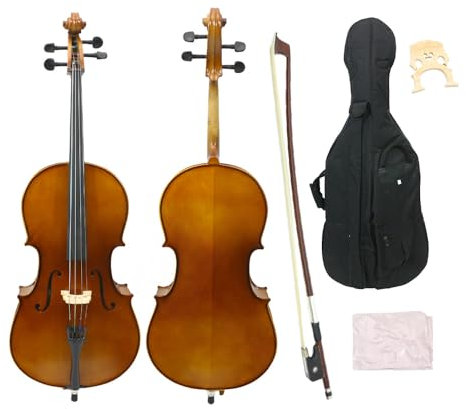 YoungMonic Advance 1/8 Kindercello aus Ahornfichte Ebenholz, handgefertigt, mit Tasche und Bogenbeschlägen (1/8)