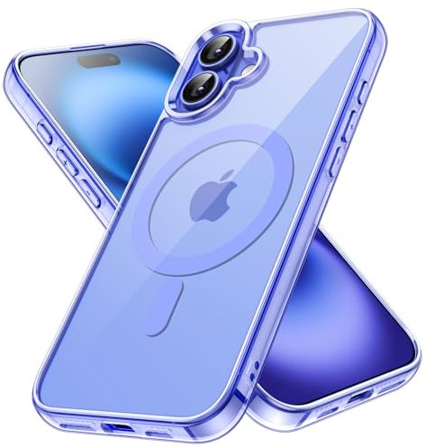 JETech Magnetic Case for iPhone 16 6.1-Inch Compatible with MagSafe, Shockproof Phone Bumper Cover, Anti-Scratch Clear Back (Ultramarine)
