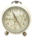 zeroupshop Petite horloge de bureau, réveil analogique rétro vintage, horloge dorée silencieuse sans tic-tac, réveil à piles, horloge de chevet (blanc)