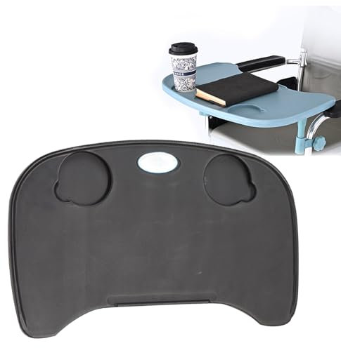 Tablette pour Fauteuil Roulant, Table Détachable pour Fauteuil Roulant avec Porte Gobelet en Plastique ABS Robuste, Accessoires De Table pour Adultes, Personnes Âgées B