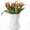 Vase Keramik Weiß, Kleine Vasen Blumenvase Boho-Vase, Modern Deko Keramik-Knospenvase für Pampasgras, Geometrische Vasen für Home Wohnzimmer Esstisch Büro Dekor - 16 cm Tischvase Autumnlife