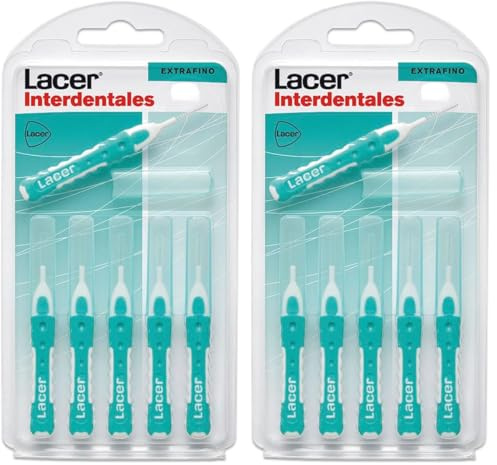 INTERPROXIMAL - Cepillo Interdental Recto Extrafino 6 Unidades, Mango Bimaterial y Antideslizante, Cuello Flexible, Máxima Eficacia, Filamentos Tynex, Previene y Elimina la Placa Bacteriana