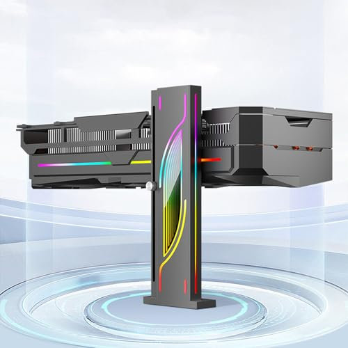 ARGB GPU Support Bracket, Height Adjustable Universal GPU Bracket Stand, 3PIN 5V PC Graphics Video Card Brace with Magnetic Base, Sliding Vertical GPU Stand Anti Sag Bracket
