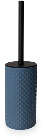 Blue Canyon Figaro Resin Toilet Brush & Holder for Bathroom, Multipurpose Usage Toilet Brush Silicone with Long Handle, Resin Deep Cleaner Toilet Brushes, Bathroom Brush, Slate Blue