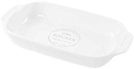 ROCKING GIFTS Bandeja Pequeña de Cerámica Blanca para Servir Platos, Plato Hondo Rectangular, Organizador Cocina, 25x14x3cm