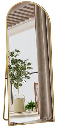 YGHQAP Miroir Mural, Miroir 165x60 cm, Grand Miroir Mural 165x60cm, Miroirs en Pied, Miroir Arche, Miroir sur Pied avec Cadre en Aluminium Doré pour Salle De Bain Salon Chambre