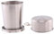 Anlising Bicchieri Pieghevoli in Acciaio Inox, 2PCS Tazza Pieghevole Acciaio Inossidabile con Portachiavi, 150ML Coppa in Metallo da Campeggio, Tazza da Viaggio Pieghevole, per Viaggi, Picnic