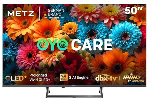 Metz TV QLED 50” 4K Smart Google TV 50MQF7500Z, HDR10+, Dolby Vision & Atmos, MEMC,VRR, Riduzione Luce Blu EyeCare, Telecomando Bluetooth, Sintonizzatore DVB-T2/C/S2