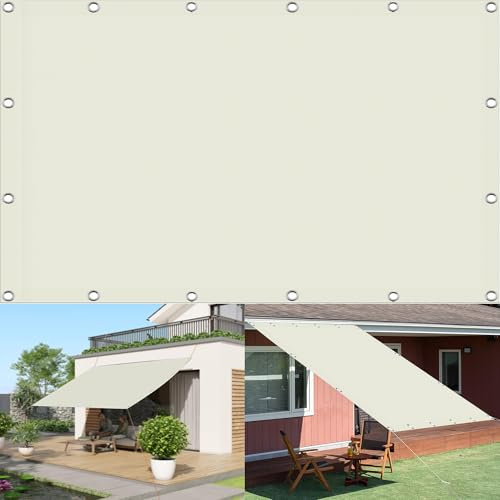 Ersatz-Sonnenschutz für Garten, Terrasse und Pool, 2 x 2,3 m, langlebig, mit festem Seil, Beige, für den Außenbereich