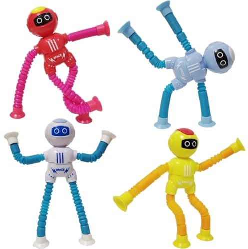 SIVZUMO 4 Piezas Juguete Telescópico con Ventosa De, Juguete De Telescópico, Succión De Juguete para Niños con Ventosa,Juguete Telescópico,Jirafa De Juguete Telescópico - Astronautas