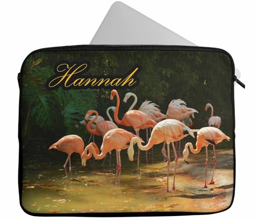 Personalised Any Name Flamingo Design Laptop Case Sleeve Tablet Bag Gift Chromebook 298 (12-13 inch)