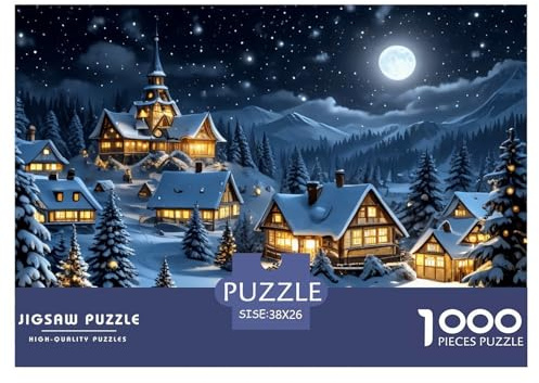 Der Winterlandschaft 1000 Teile Puzzle Für Die Ganze Familie interessant Impossible Puzzle Clevere Rätsel Weihnachtspuzzle 38x26cm/1000pcs