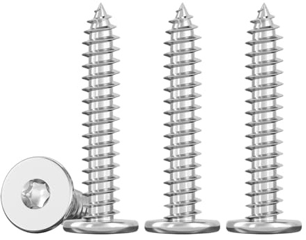 Drenky Mince Vis Autotaraudeuses à Tête Plate M4x35mm Vis Torx à Bois Inox 304 Vis Placo à TêTe, EntièRement Fileté, 50 Pièces