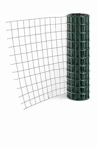 Stockcloture - Malla de alambre soldada en rollo (1 m00 x 25 m, 2,05 mm, malla 100 x 100 mm), color verde