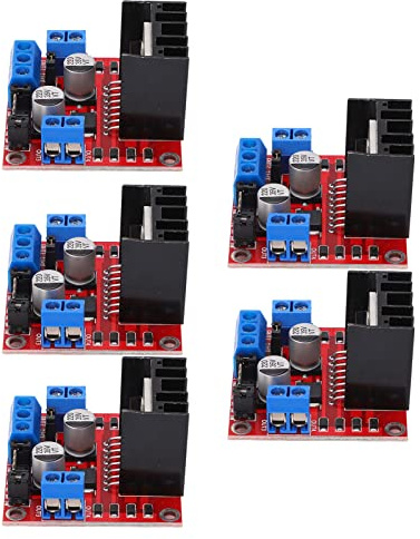 Modulo Driver Motore L298N 5 Pezzi, Scheda Controller Dual H Bridge per Stepper Motor - Alta Efficienza e Protezione, Facile Installazione per Progetti Elettronici