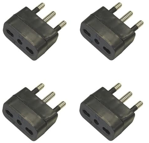 Set 4 pezzi - Adattatore da spina italiana 16A a presa bipasso 10/16A con terra