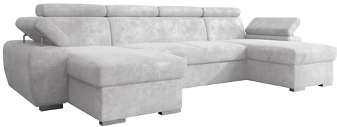 Mirjan24 Ecksofa Kolpoi U, Eckcouch mit verstellbaren Kopfstützen und Armlehnen, Wohnlandschaft, Bettfunktion, U-Form Sofa mit Schlaffunktion und Bettkasten (Lumo 65)