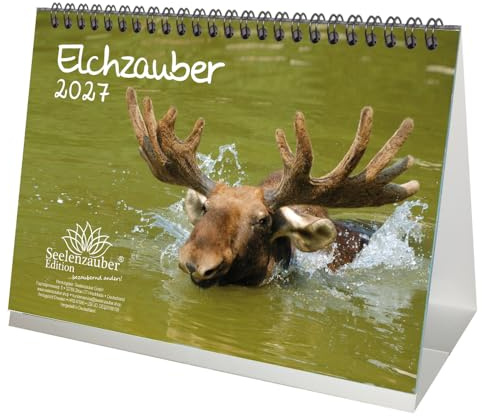 Elchzauber Elche DIN A5 Tischkalender für 2027 - Seelenzauber