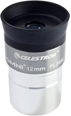 Celestron 93319 Omni Series 1.25 inch / 12mm Eyepiece, Black/Silver | Mid-Power Moon & Deep-Sky Views, 4-Element Plössl Design, Fully Multi-Coated Optics, Sharp High-Contrast Views