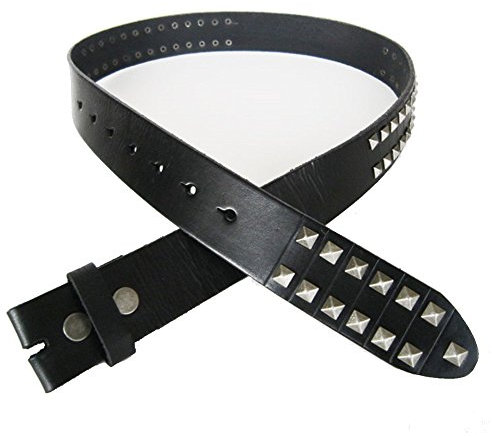 JEAN'S FRIEND Black Studded Solid Real Leather Genuine Leather Belt Gürtel (S 37 inches 95 cm)