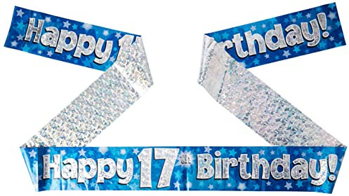 OakTree 1.586.961,5 cm Happy 17. Geburtstag Folie holografisches Banner, blau