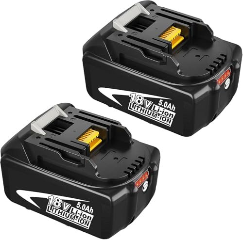 2 Pacchi Boetpcr 18V 5,0Ah BL1850B Sostituzione per Makita BL1850B BL1850 BL1840 BL1830 BL1820 BL1815 BL1825 BL183 BL1845