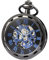 SEWOR Orologio da tasca a mano con quadrante meccanico a vento (Nero Blu)