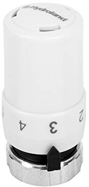 Hydroland Comfort Plus Tête thermostatique Thermostat de radiateur Robinet de radiateur thermostatique Système de chauffage Régulateur de température Blanc M30 x 1,5 mm (6-28 ° C)