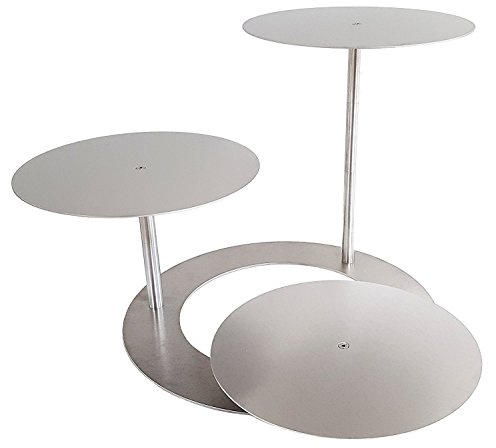 Manschin-Laserdesign Tortenständer Aluminium Rund Tortenetagere Treppe Etagere Hochzeit 3 Etagen (Aluminiumplatten, 3X Ø 30cm)